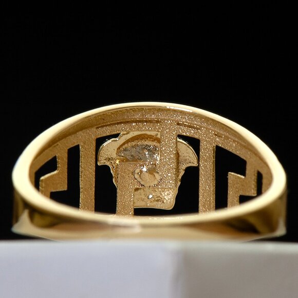 10K Yellow & White Gold Two Tone Medusa Greek Goddess Ring Stamped 10K Sz 7.25 - Picture 5 of 12